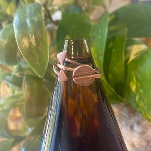 Set Of 2 Adjustable Copper Rings (Duo) Of A Screw Head Ring & Arrow Ring